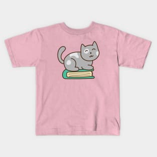 Kitty on Book Kids T-Shirt